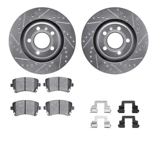 R1 Concepts WGSH1-73054 eLINE Rotor - Drilled & Slotted - Silver W/ Performance Pads